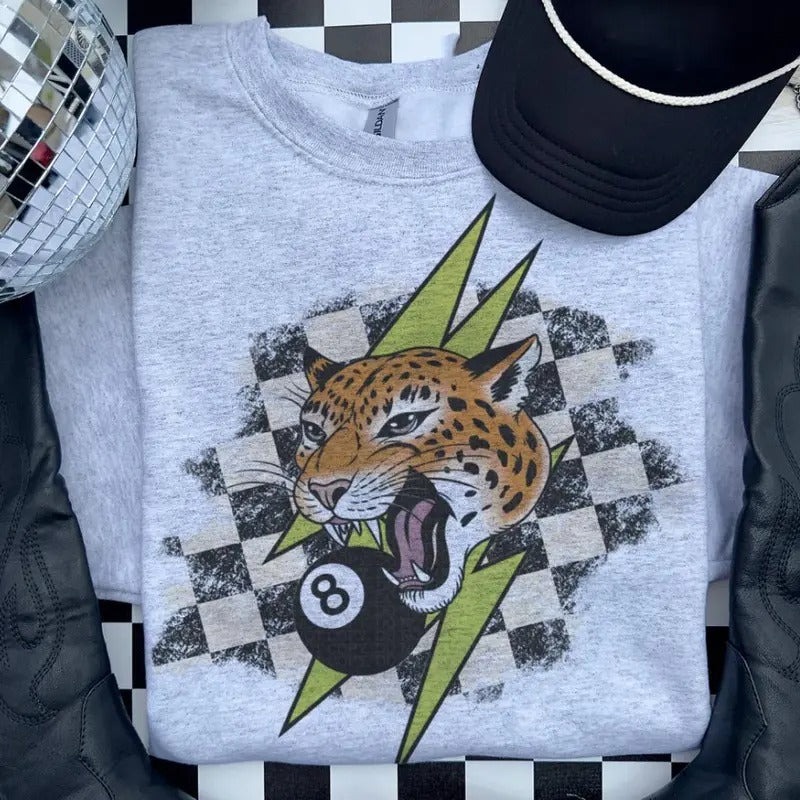 Grunge Checkered Leopard Bolt Cowgirl Outfits Western Western Tops Outfits Country Concert Outfits Rodeo Shirt T-Shirts, Hoodie, Sweatshirt