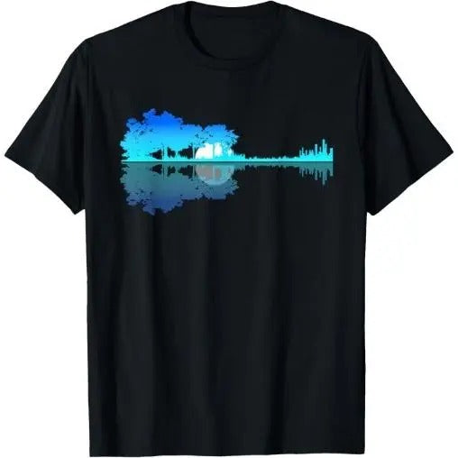 Guitar Lake Shadow Love Guitar Musician T-Shirt Made in USA Hoodie Sweatshirt | PrintMintTees.com
