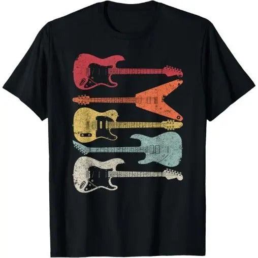 Guitar Shirt. Retro Style Gift For Guitarist T-Shirt Made in USA Hoodie Sweatshirt | PrintMintTees.com