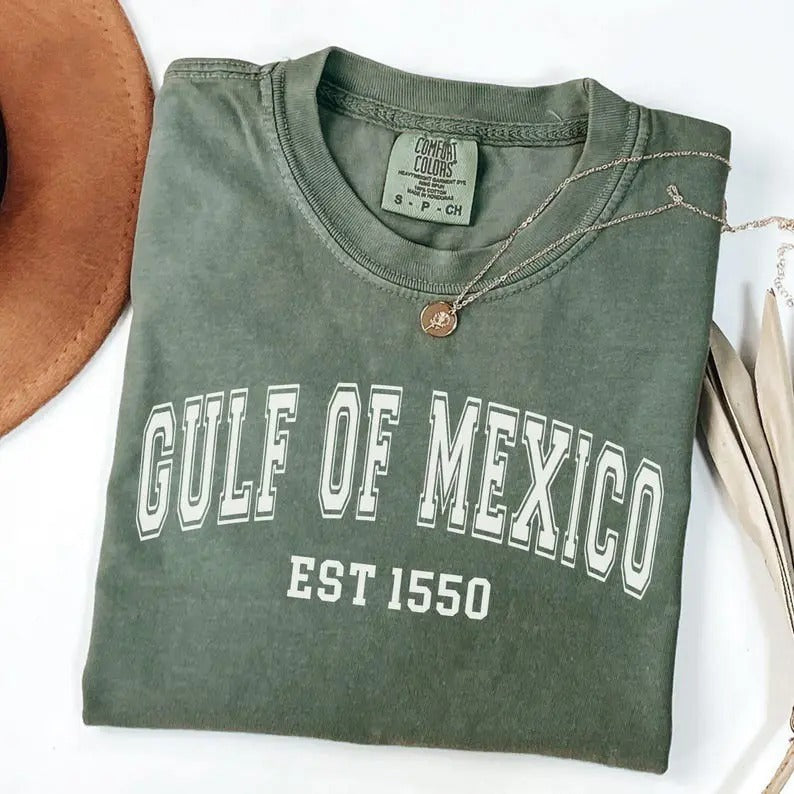 Gulf of Mexico EST 1550 Comfort Colors Shirt, Texas Alabama Mississippi Florida Coast T-Shirt, Mexico Vacation Tee, Gulf...