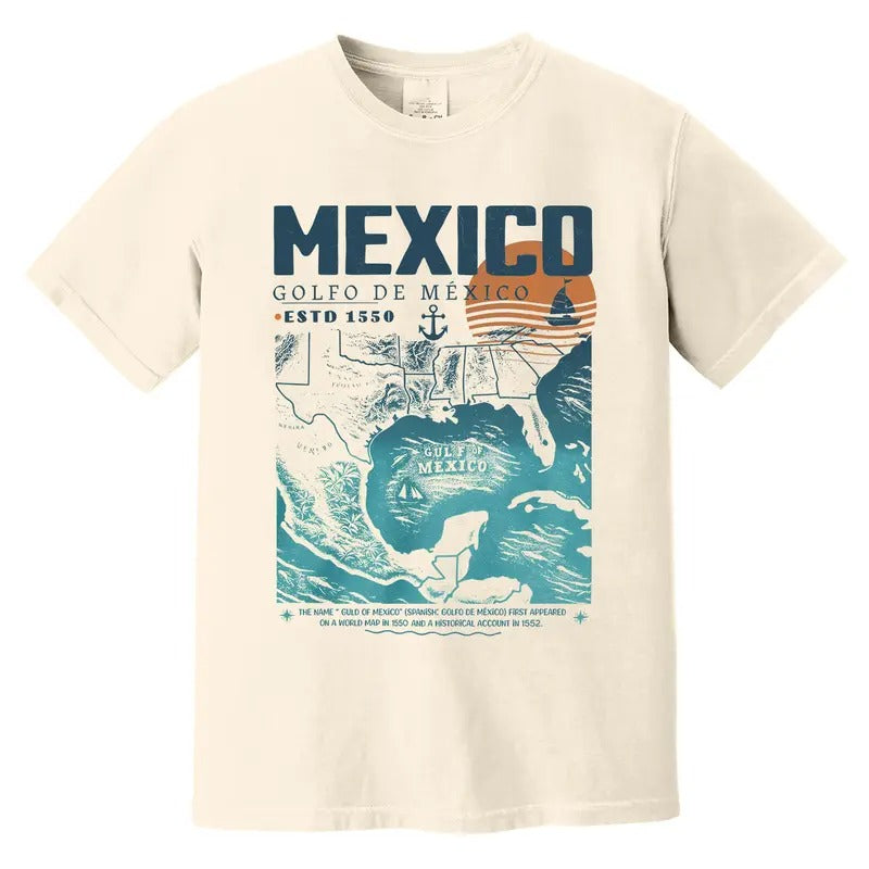 Gulf of Mexico Shirt Golfo de Mexico 1550 Retro Vintage Tee Men Women Y2k Streetwear Hoodie Sweatshirt | PrintMintTees.com