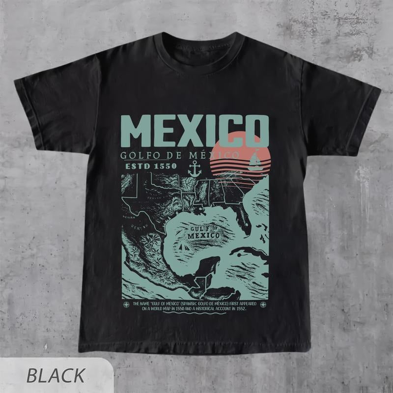 Gulf of Mexico Shirt, Golfo de México 1550 Retro Vintage Art Shirt, Vacation Mexico Shirt, Gulf of Mexico, Gulf of Mexico...