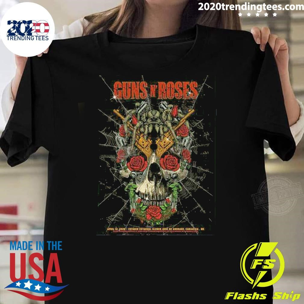 Guns N Roses Cariacica Brazil 2026 Venue Poster At Estadio Estadual Kleber Jose De Andrade On April 12 2026 Spider Web Skull Art Shirt