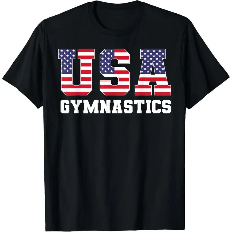 Gymnast Gymnastics USA American Flag 4th of July Girls Boys T-Shirt made in usa Hoodie Sweatshirt | PrintMintTees.com