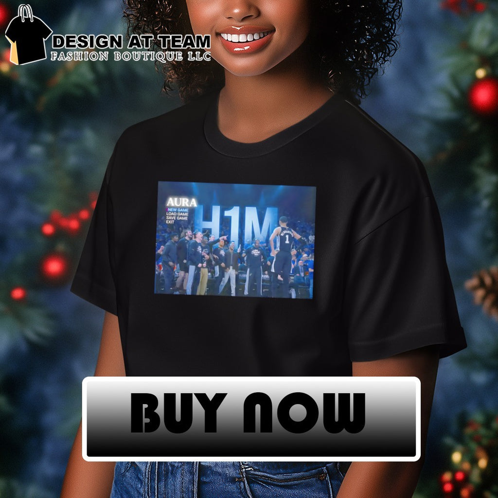 H1M Aura new game load game save game exit Wemby San Antonio Spurs Basketball NBA 2026 shirt