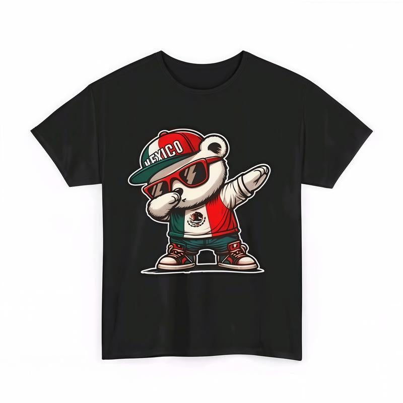 HAGBDH Mens Fashionable Crew Neck T-Shirt Comfortable Fit Patterned Print Adorable Mexican Bear Dabbing Tee...