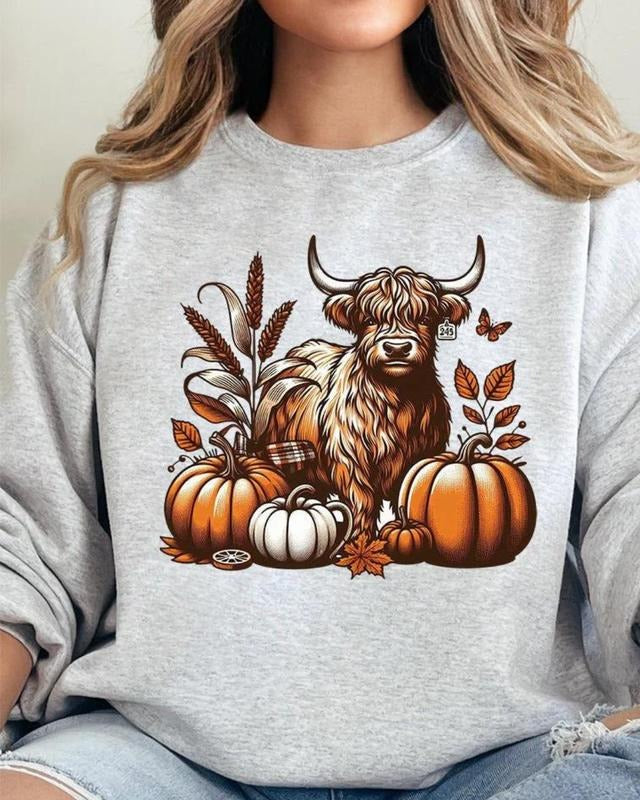 HARVEST HIGHLAND  Heavy-weight Crew Sweatshirt AUTUMN 2024 Shirt Hoodie | PrintMintTees.com