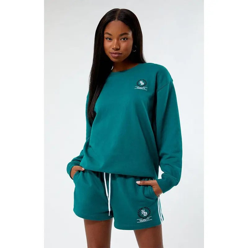 HELLO, DAISY Women's Varsity Crew Neck Sweatshirt Shirt Hoodie | PrintMintTees.com