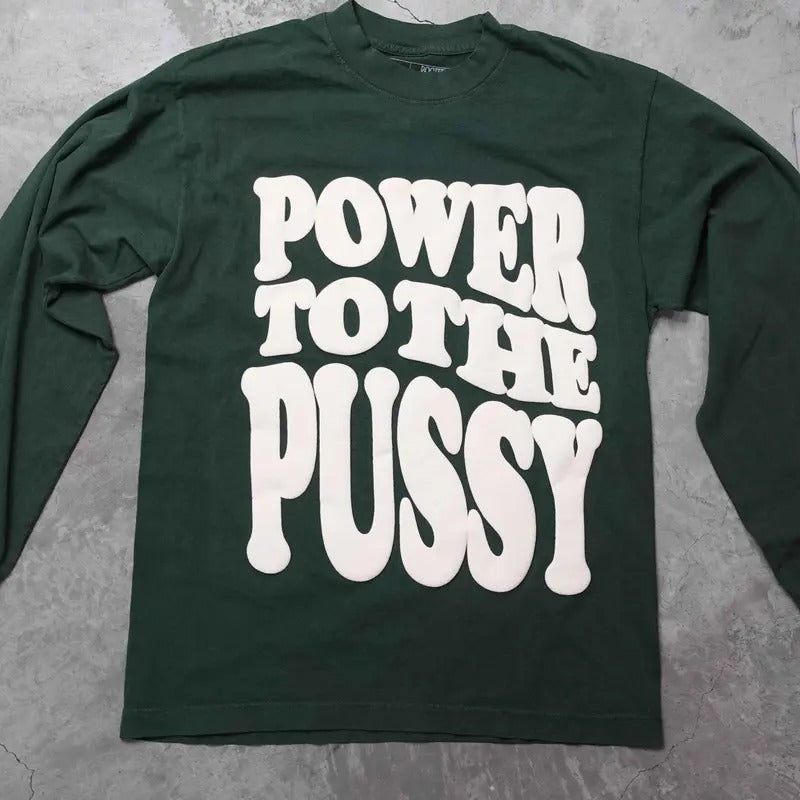 HUNTER POWER TO THE P LONG SLEEVE T-SHIRT 100% Shrink-Free Cotton Hoodie Sweatshirt | PrintMintTees.com