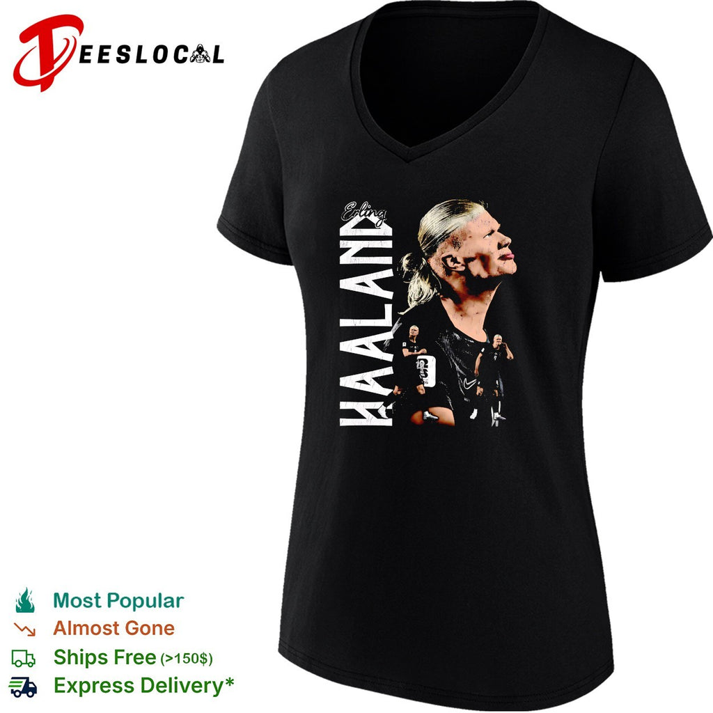 Haaland holding water bottles poster shirt