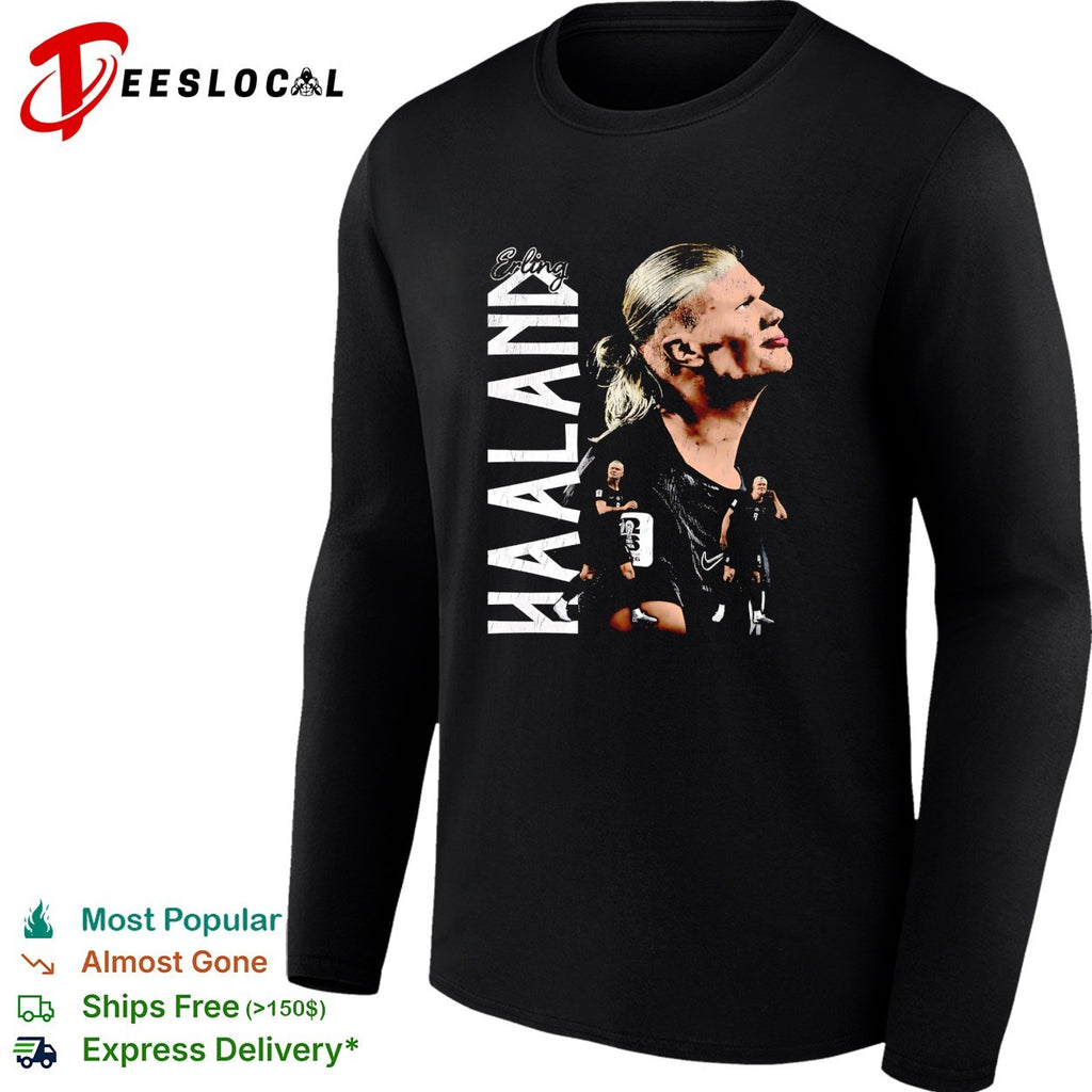 Haaland holding water bottles poster shirt
