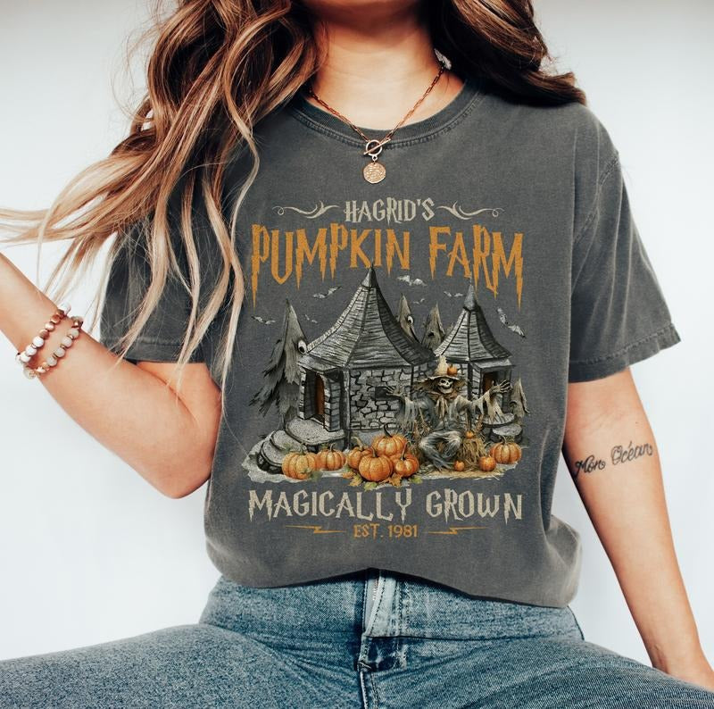 Hagrid's Pumpkin Patch Comfort Colors Shirt, Hagdrid's Pumpkin Farm Shirt,Funny Halloween Tee, Spooky Season, Pumpkin...
