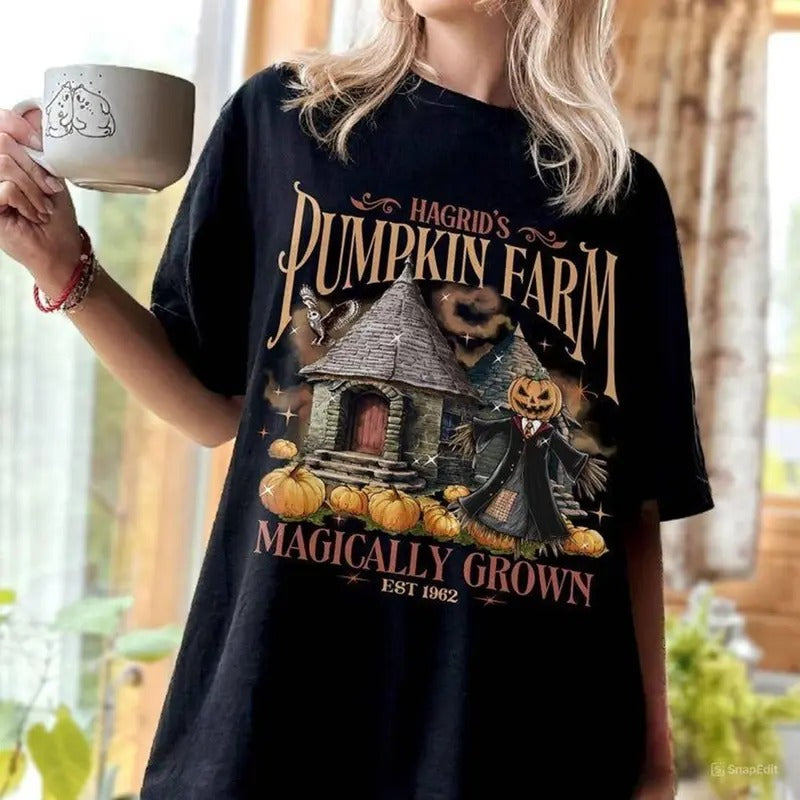 Hagrids Pumpkin Farm EST 1962 Shirt Pumpkin Shirt Spooky Season Party, Hagrids Pumpkin Patch Fall Vibes Shirt Hoodie...