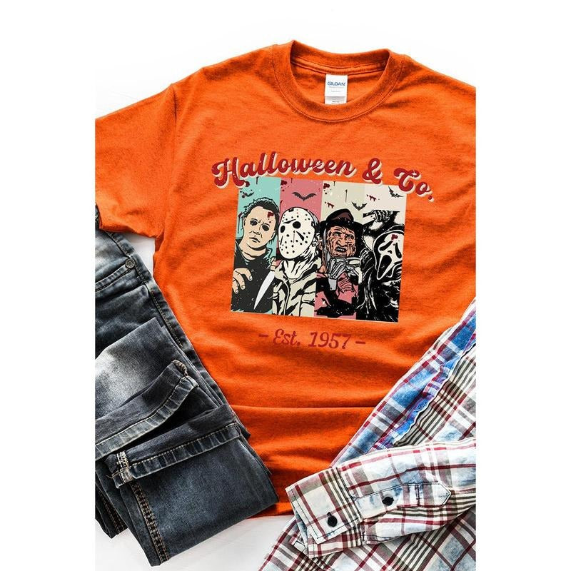 Halloween & Co Short Sleeve Relaxed Fit T-Shirt Hoodie Sweatshirt | PrintMintTees.com