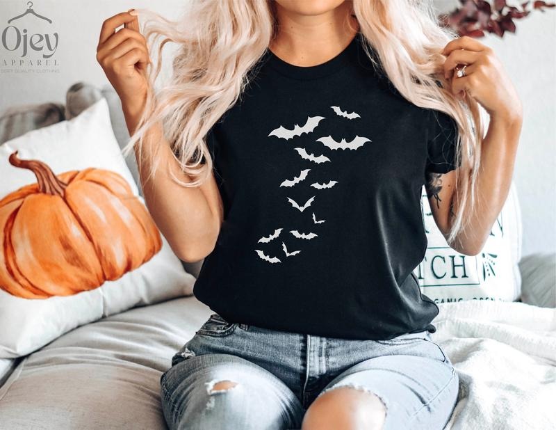 Halloween Bats Shirt Halloween Shirt Halloween Outfits Funny Halloween Shirt Halloween Gift Flying Bats Shirt Halloween...