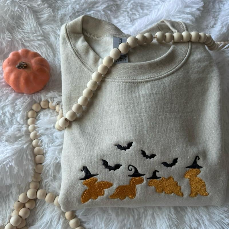 Halloween Chicken Nuggets Sweatshirt, Embroidered Halloween Sweatshirt, Dinosaur Chicken Nugget Sweatshirt Shirt Hoodie