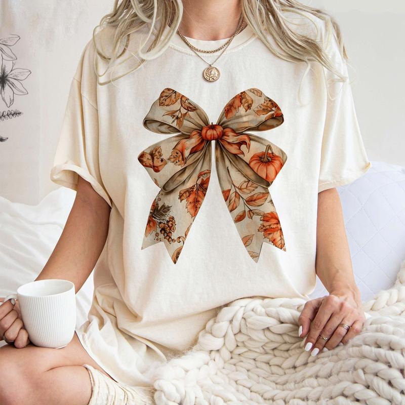 Halloween Coquette Bow shirt, Coquette Halloween Shirt, all Pumpkin Coquette Bow Tee, Women's Halloween, Fall Women...