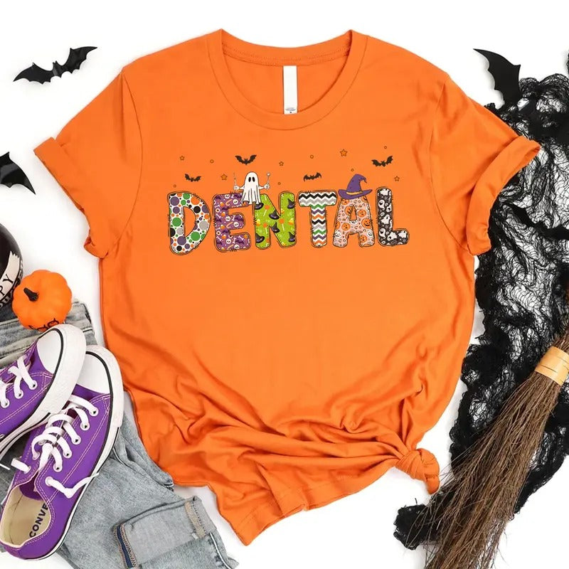 Halloween Dental T-shirt, Dental Assistant, Dentist Halloween Tee, Dental Hygienist Shirt, Dentist Gift Hoodie Sweatshirt