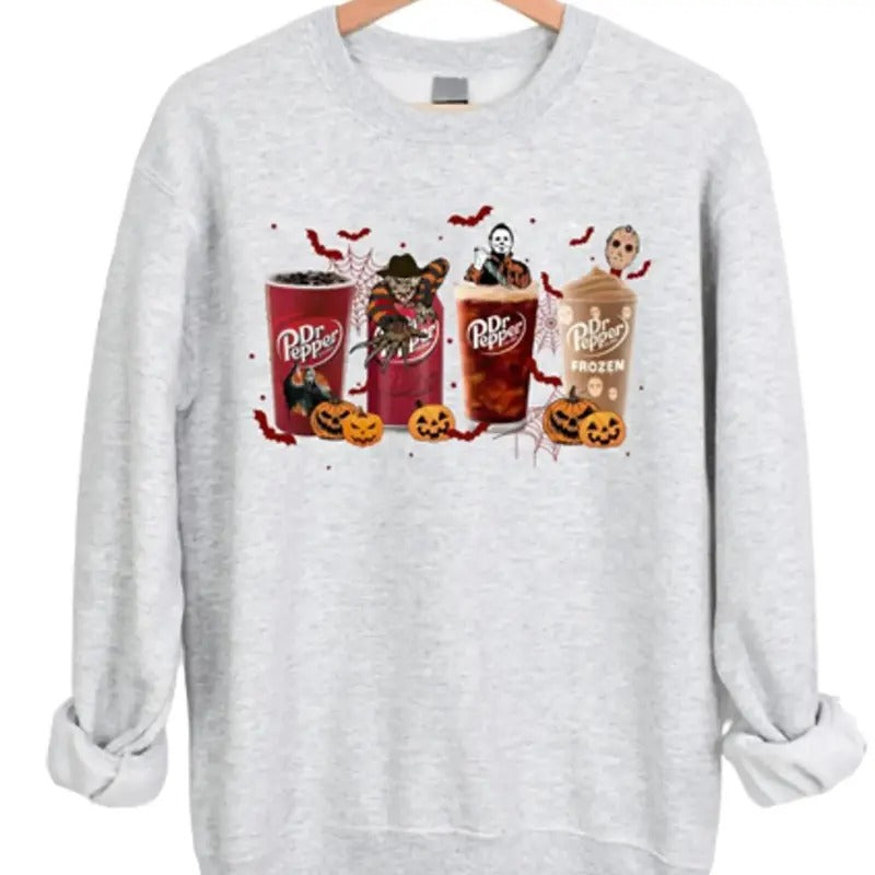 Halloween Dr Pepper Horror Characters Sweatshirt, Hoodie, Tshirt | PrintMintTees.com