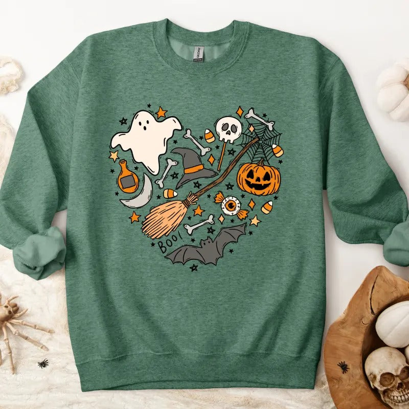 Halloween Favorites Sweatshirt, Halloween Spooky Ghost Shirt , Halloween Spooky Tee, Halloween Fall T-shirt, Cute...
