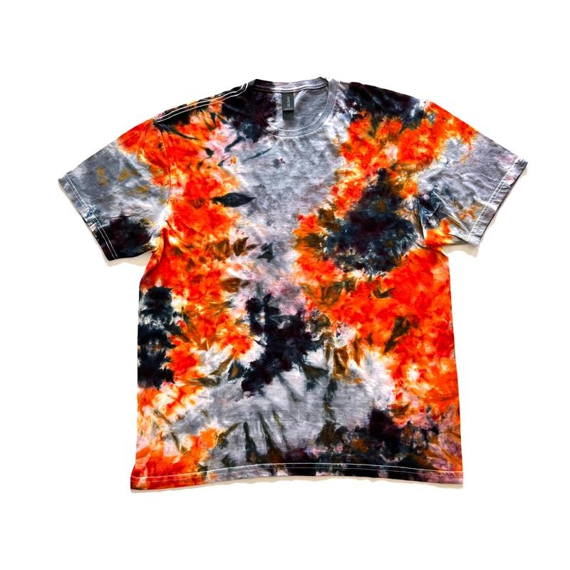 Halloween Fog Tie Dye Short Sleeve 100% Cotton Orange Black Grey Sizes Small 5X Casual Shirts Menswear T-Shirts, Hoodie, Sweatshirt