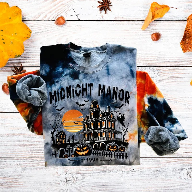 Halloween Fog Tie Dye Orange Grey Black Sizes Small 5X Casual Cotton Streetwear Soft T-Shirts, Hoodie, Sweatshirt