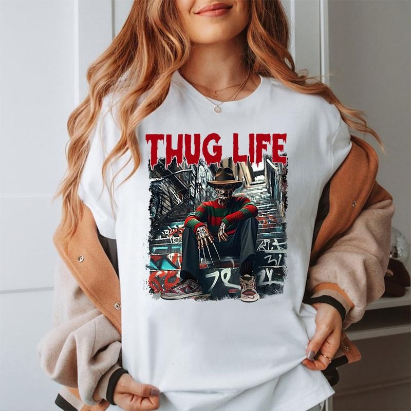 Halloween Freddy Krueger THUG LIFE Shirt, Halloween ThugLife Shirt Hoodie Sweatshirt | PrintMintTees.com
