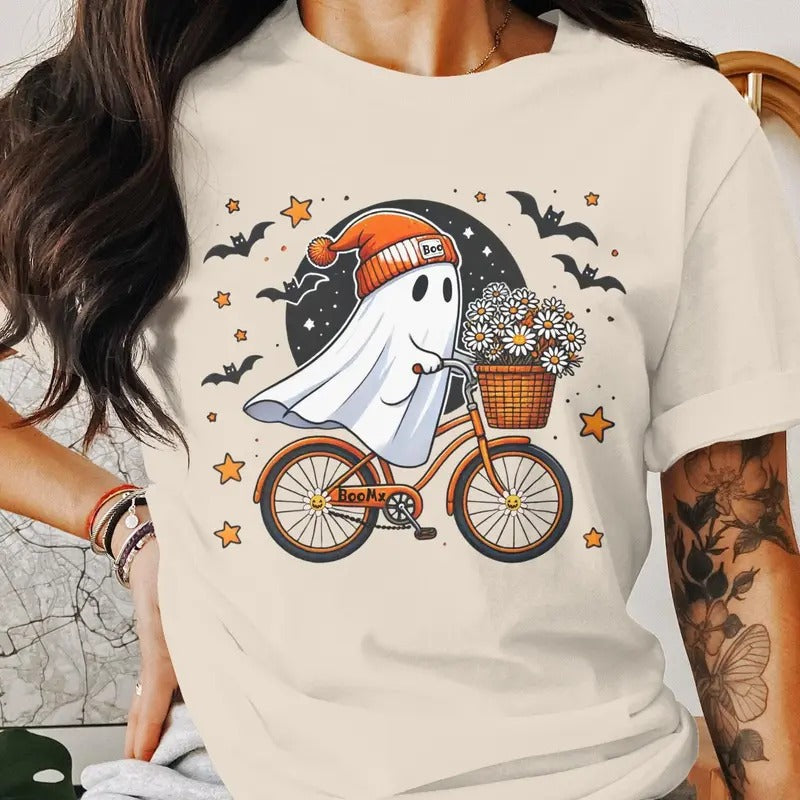 Halloween Ghost Shirt Cute Ghost Shirt Womens Halloween Shirt Cute Fall Shirt Spooky Season Shirt Gift For Halloween...