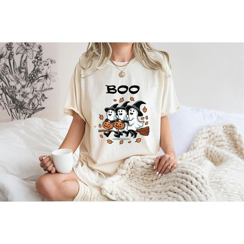 Halloween Ghost Shirt Cute Ghost Shirt Womens Halloween Shirt Cute Fall Shirt Spooky Season Shirt Gift For Halloween...