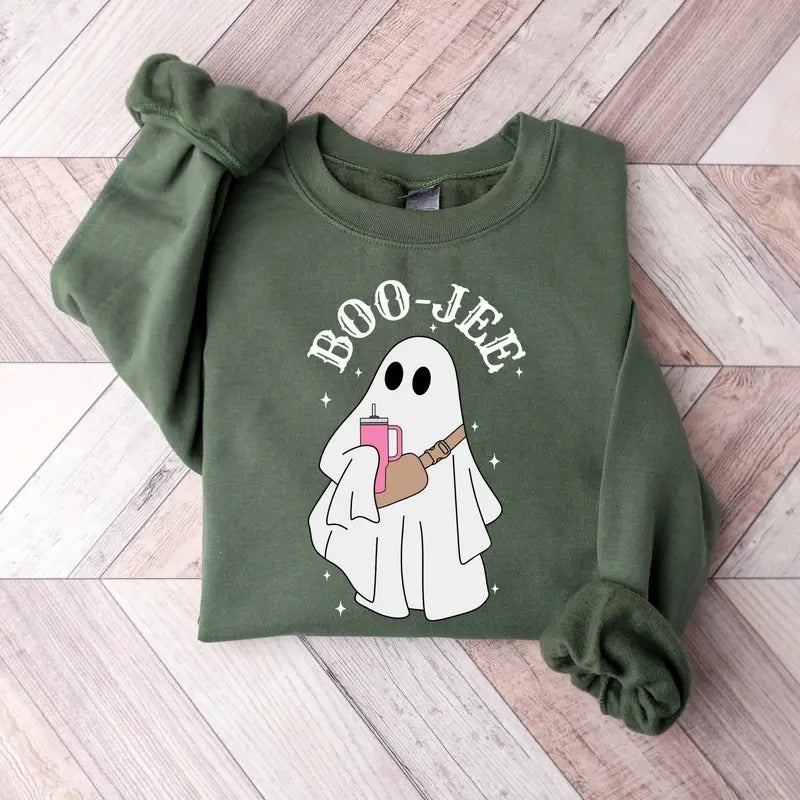 Halloween Ghost Sweatshirt, Boo Jee Shirt, Boo-Jee Halloween Shirt, Boo Shirt, Spooky Ghost Shirt, Spooky Season Ghost...