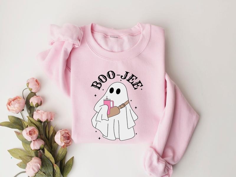 Halloween Ghost Sweatshirt, Boo Jee Shirt, Boo Shirt, Spooky Ghost Hoodie, Spooky Season Ghost Sweater | PrintMintTees.com