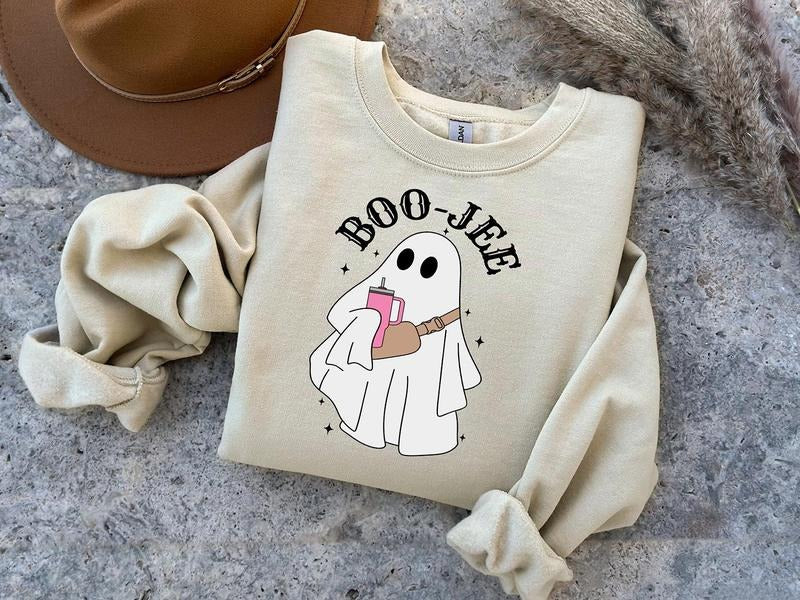 Halloween Ghost Sweatshirt, Boo Jee Shirt, Boo Shirt, Spooky Ghost Sweater, Spooky Season Ghost, Spooky Vibes, Halloween...