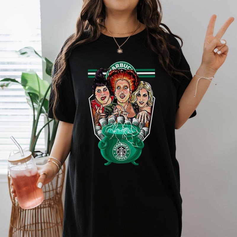 Halloween Gift Starbucks Coffee Hocus Pocus Movie Shirt Sanderson Sisters Winifred Sanderson Shirt Hoodie Sweatshirt