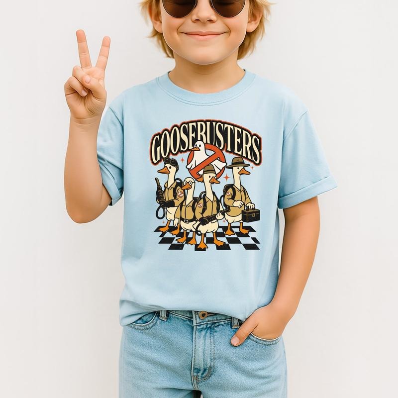 Halloween Goose Busters Squad, funny Halloween Shirts Group Tees Printed - Youth Comfort Colors Garment-Dyed Heavyweight...