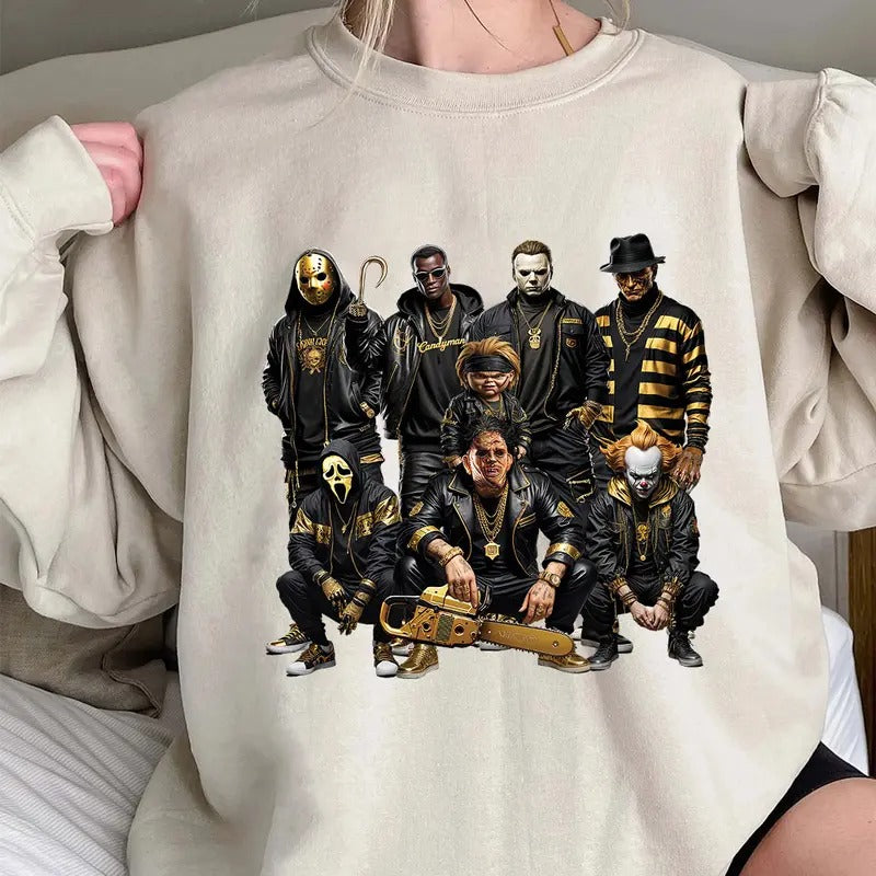 Halloween Horror Characters Shirt, Halloween Graphic Tee Shirt Hoodie Sweatshirt | PrintMintTees.com