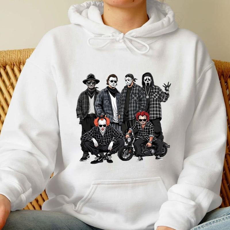 Halloween Horror Characters Shirt, Halloween Graphic Tee Shirt style 02 Hoodie Sweatshirt | PrintMintTees.com