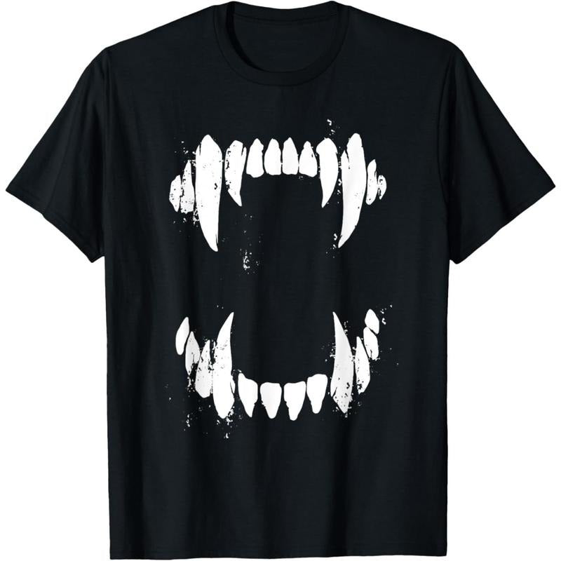 Halloween Horror Wolf Dog Vampire Monster Teeth Costume T-Shirt.made in usa Hoodie Sweatshirt | PrintMintTees.com
