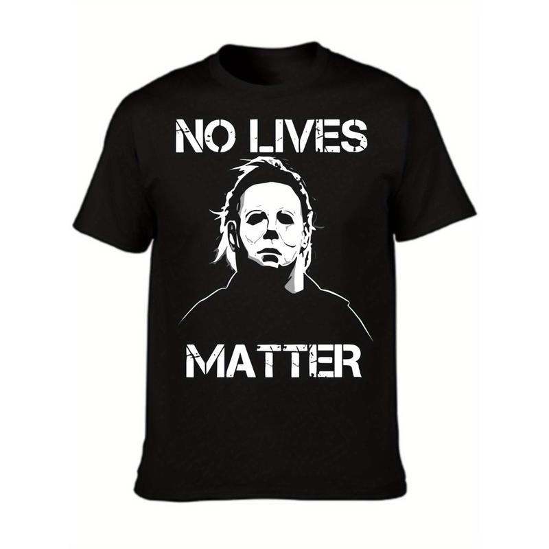 Halloween Michael Myers T-Shirt for Men - No Lives Matter Design, S-3XL Sizes, Multiple Colors to Choose, Perfect for...