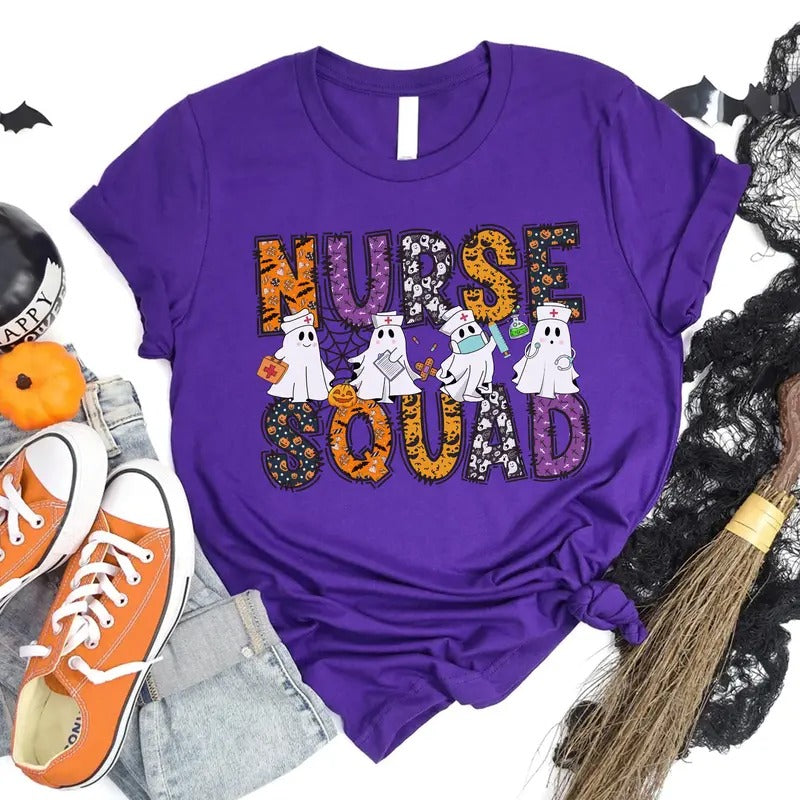 Halloween Nurse Squad T-shirt, Halloween Nursing Shirt, Nurse Team Tee, Matching Halloween Shirt Hoodie Sweatshirt