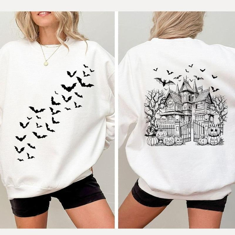 Halloween Party Shirt, Vintage Halloween Sweatshirt for Her, Halloween Spooky Season Shirt, Ghost Shirt for Women,...