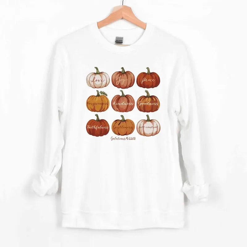 Halloween Pumpkin Sweatshirt, Bible Verse Sweatshirt, Christian Halloween Sweatshirt, Jesus Sweatshirt Cotton Sweaters...
