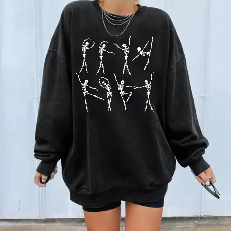 Halloween Skeleton Ballet Dance Sweatshirt, Ballet Dancing Skeletons, Dancer Skeleton, Ballet Dancer Shirt, Gift for...