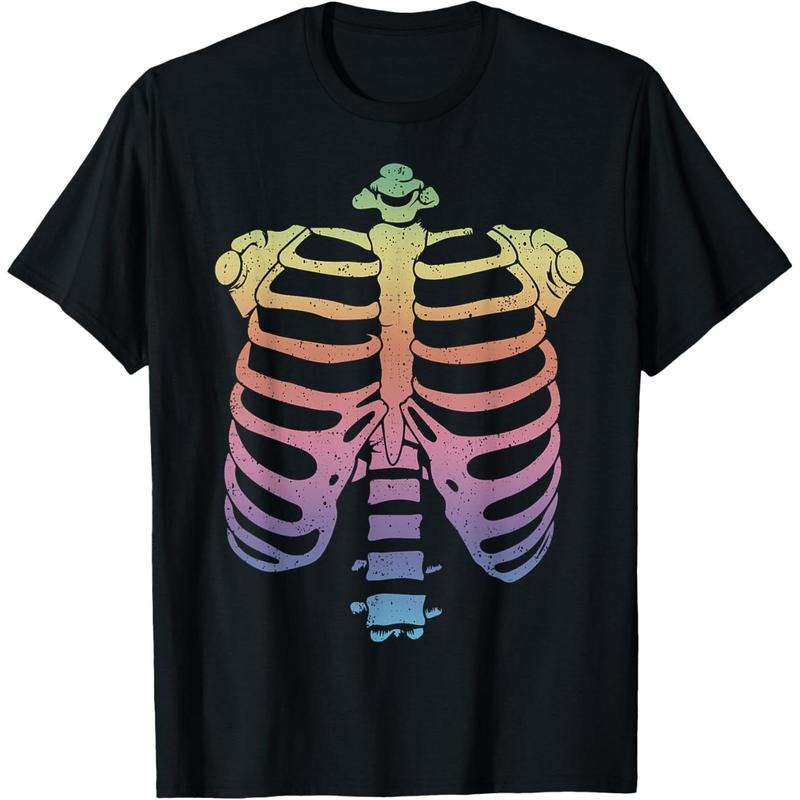 Halloween Skeleton Rib Cage T-Shirt Zombie Costume Tee Shirt T-Shirt made in usa Hoodie Sweatshirt | PrintMintTees.com