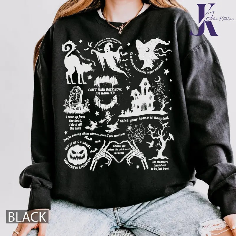 Halloween Songs Comfort Colors shirt, Halloween Symbols & Lyrics Shirt, Halloween shirt, Spooky season Sweatshirt...