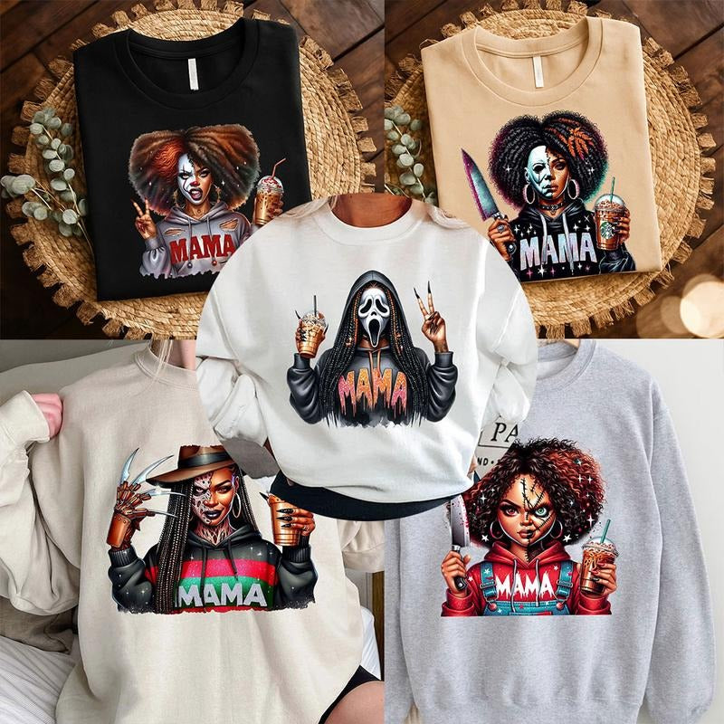 Halloween Spooky Mama Shirts, Halloween Costume 2025, Horror Graphic Sweatshirts, Halloween Sweatshirts Hoodie