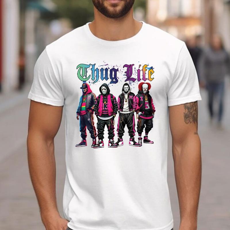 Halloween THUGLIFE Shirt, Halloween Horror Characters Shirt, Halloween Graphic Tee Shirt style 03 Hoodie Sweatshirt