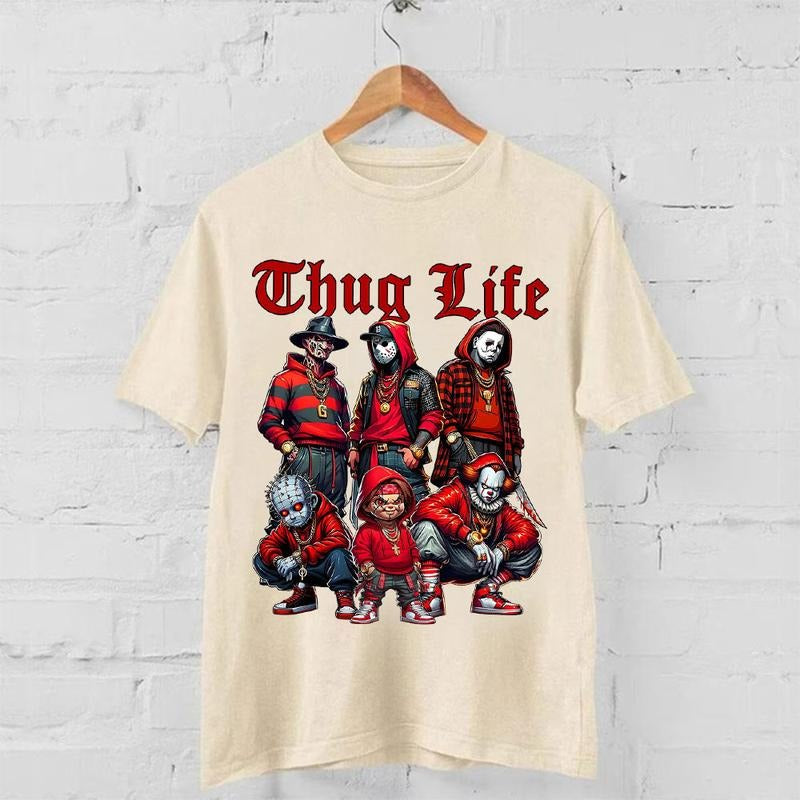 Halloween THUGLIFE Shirt, Halloween Horror Characters Shirt, Halloween Graphic Tee Shirt style 05 Hoodie Sweatshirt