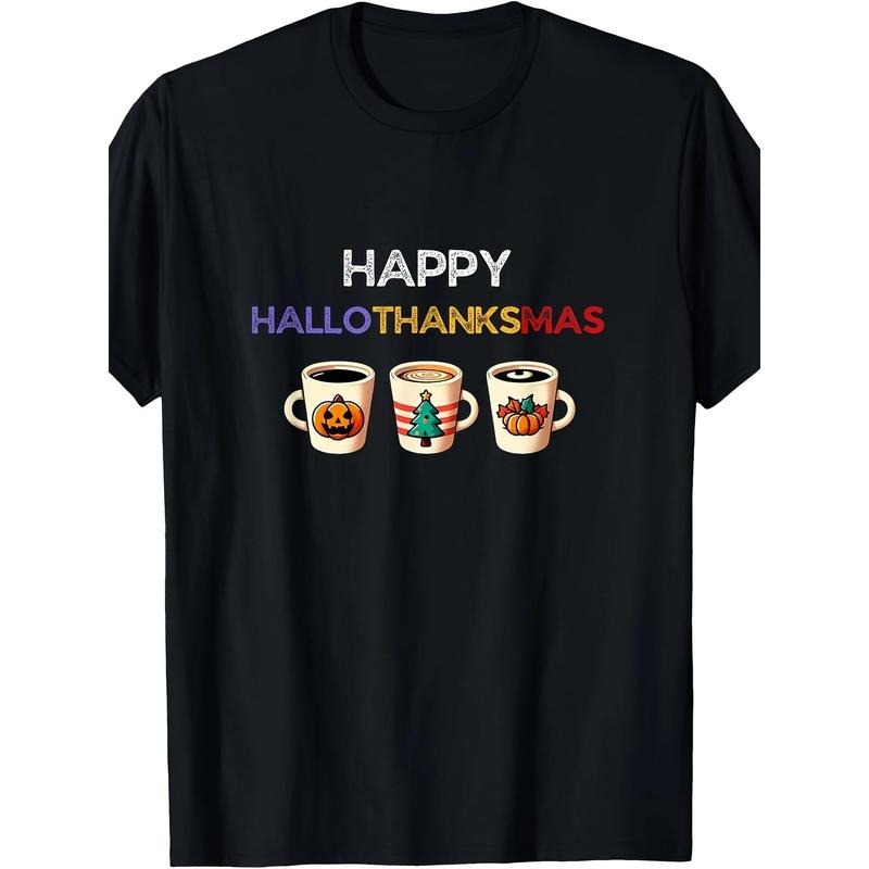 Halloween Thanksgiving Merry Christmas Coffee T-shirt Made in USA Hoodie Sweatshirt | PrintMintTees.com