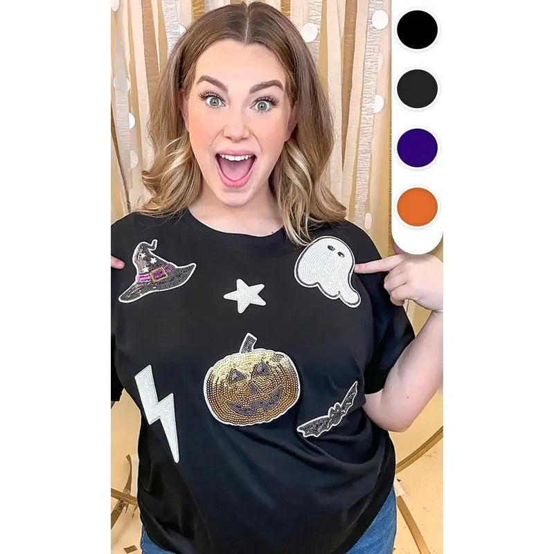 Halloween Things Sequin Graphic T-Shirt Hoodie Sweatshirt | PrintMintTees.com