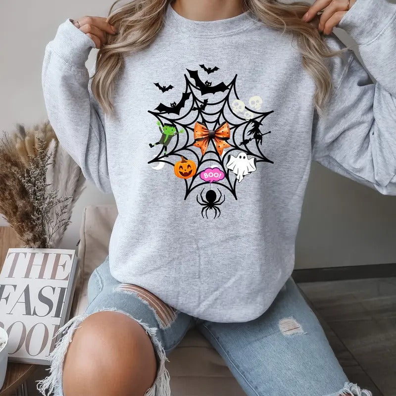 Halloween Web Crewneck Sweatshirt Comfortable T-Shirts, Hoodie | PrintMintTees.com